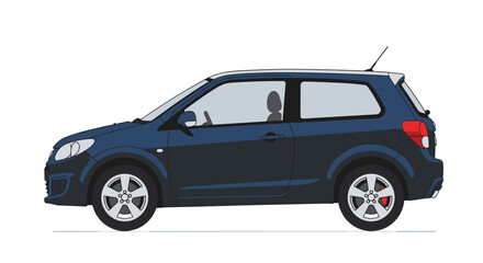Fototapeta premium Compact car profile in stylish flat design