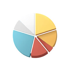 Fototapeta premium Colorful pie chart showing financial data and growth