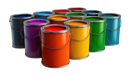 Paint Cans in Various Colors