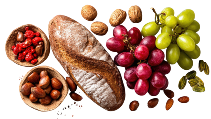 Assorted healthy foods arranged