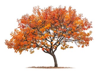 Vibrant autumn tree isolated background