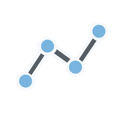 Simple line graph showing upward trend and growth, representing progress and data analysis.