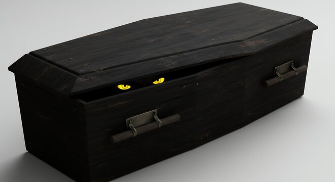 Spooky dark coffin halloween illustration