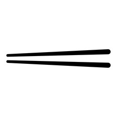 Illustration showing a black icon of sushi, rolls and other attributes of Japanese food, on a white background