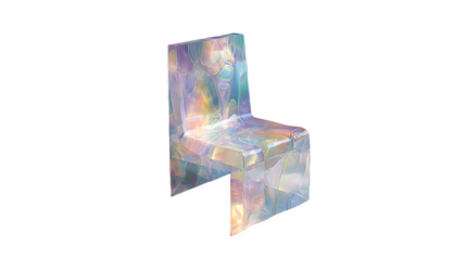 Iridescent Chair, isolated on transparent background