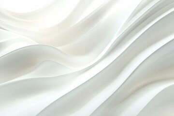 Obraz premium Elegant white abstract waves flowing smoothly creating minimal background design symbolizing purity simplicity and modern sophistication