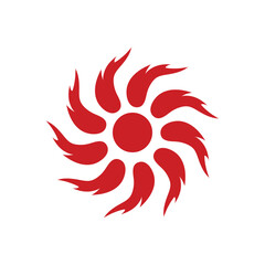 Fire Flame. fire Logo vector template. Fireball logotype icon vector. sun fire. color sun logo.
