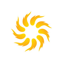 Fire Flame. fire Logo vector template. Fireball logotype icon vector. sun fire. color sun logo.