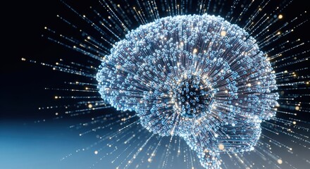 Generative AI Art Manifestation of a Digital Brain with Expanding Neural Network Connections