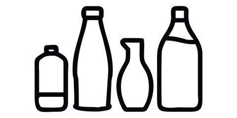 Bottle of wine and glass with set of bottles vector illustration