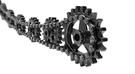 Intertwined gears and chain
