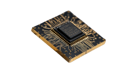 Close-up of a circuit board chip
