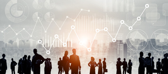 Multinational people and statistical data concept