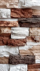 Beige, brown, and white decorative brick wall