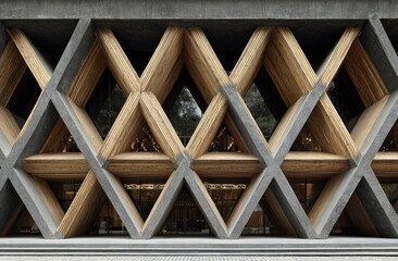 Geometric facade of a modern building