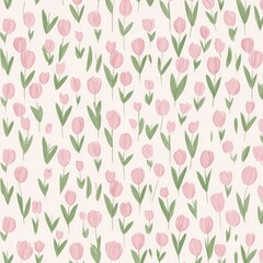 Delicate, pastel pink tulips on a cream background