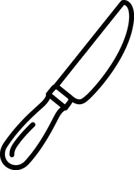 Simple line art butter knife kitchen utensil cooking cutlery food preparation tool isolated vector