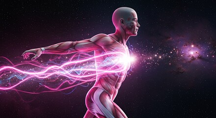 Energetic human torso illustration