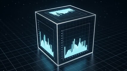 Data Visualization Cube Futuristic 3D Graph Analytics - Powered by Adobe