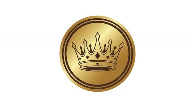 Gold crown logo design royalty graphic
