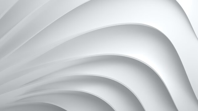 Sleek white curves expressing architectural dynamism, representing contemporary design's fluid elegance through minimalist structural aesthetics