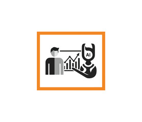 Fototapeta premium Ai and human collaboration for business growth illustration