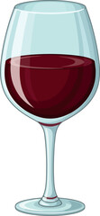 Elegant red wine glass full of rich deep color beverage isolated on vector