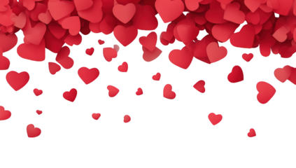 Red hearts cascading on black background (1)