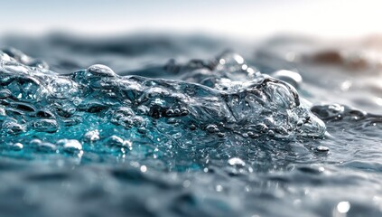 Close-up view of water surface with bubbles (1)