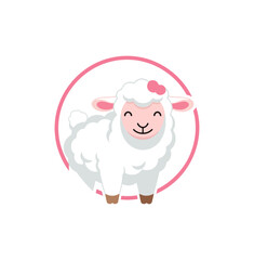 Obraz premium Cute cartoon sheep illustration