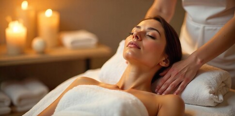 Relaxing spa treatment in a modern beauty salon, combining therapeutic massage with aesthetic services Enjoy the calming atmosphere and rejuvenating experience , comfort, wellbeing