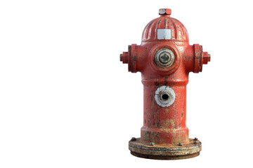 Red fire hydrant isolated on transparent background. Red fire hydrant icon with a glossy surface isolated on white background, 3d rendering.