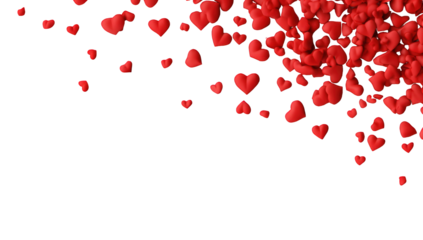 Red hearts cascading against black background (1)