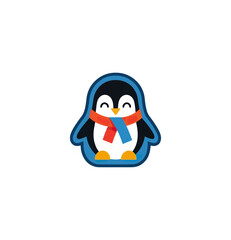 Cute penguin wearing a scarf illustration