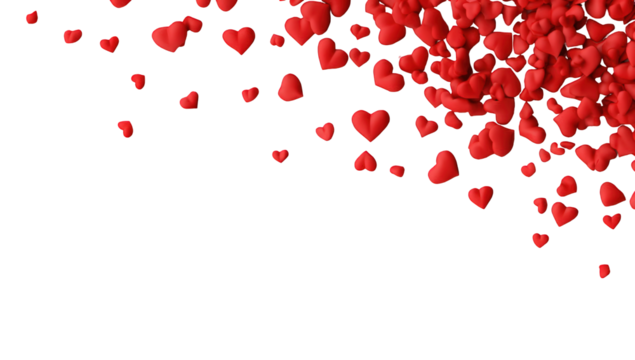 Red hearts cascading against black background (1)