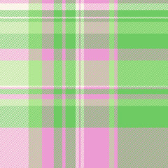 Pastel plaid pattern. Soft hues of green, pink, and beige create a calming, versatile textile. Ideal for backgrounds, apparel, or spring designs.
