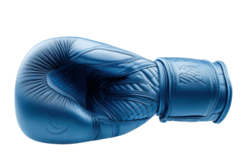 Blue boxing glove isolated on transparent background. Blue boxing glove isolated on white background.