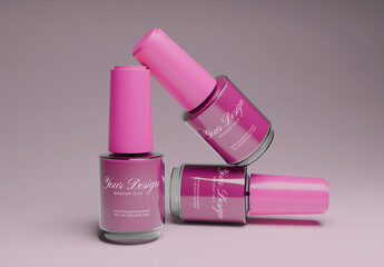 Cosmetic Nail Polish Bottle Mockup