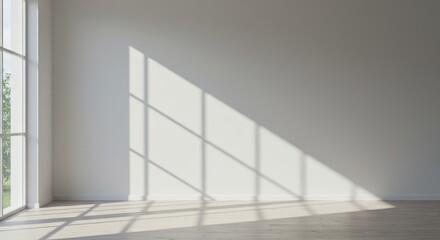 Obraz premium Bright and spacious room with sunlight streaming through window