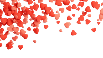 Red hearts falling on black background (5)