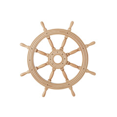 Ship's rudder isolated on transparent or white background, png