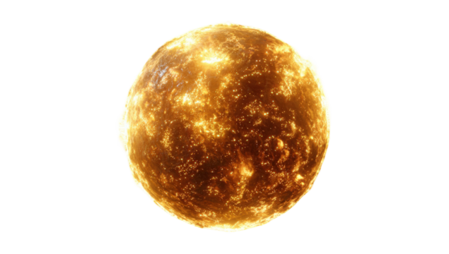 Fiery sphere of incandescent light