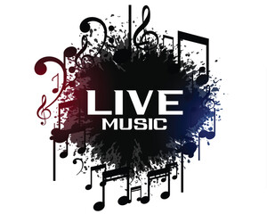 live music background with sound notes