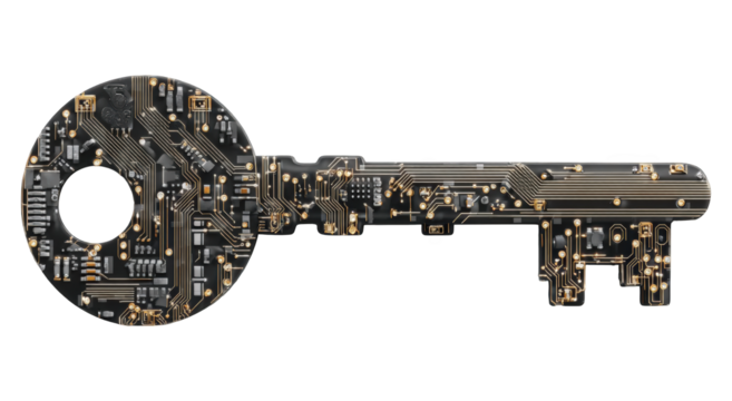 A key shaped like a circuit board (1)