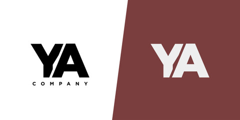 Letter Y and A, YA logo design template. Minimal monogram initial based logotype.