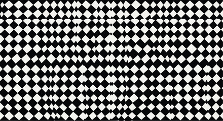 Striking black and white diamond pattern with optical illusion effect for modern design