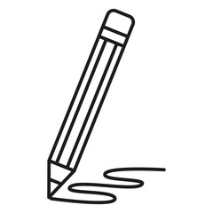 Pencil writing line. Artistic doodle illustration. Creative drawing Vector. Stationery element symbol.