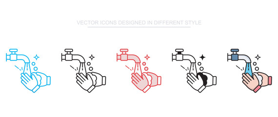 Washing Hands icon design with white background stock illustration