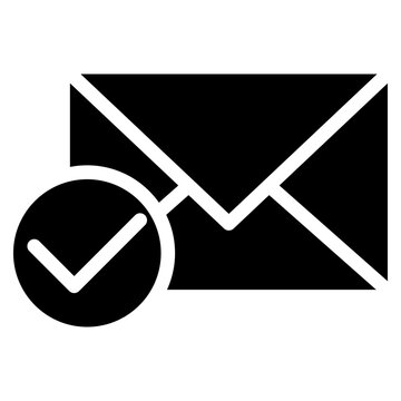 Delivered email icon. Mail envelope symbol. Message successfully sent. Vector communication design.