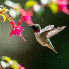 hummingbird feeding on flower